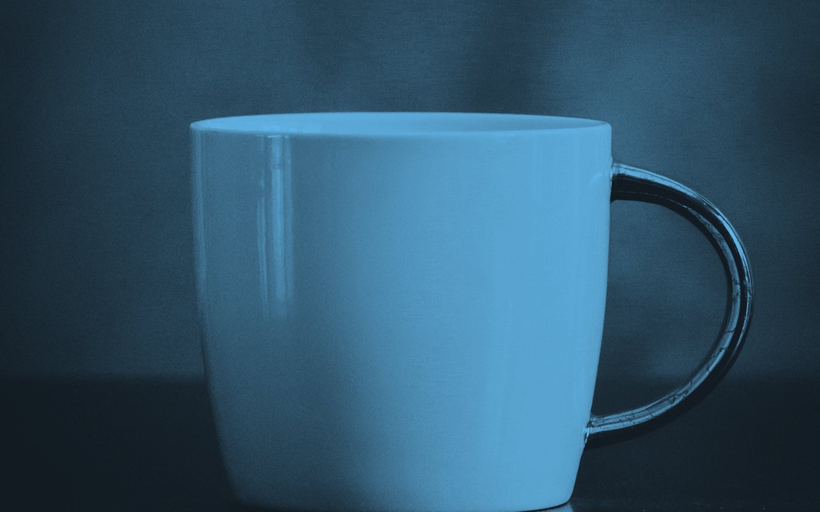 A mug on a dark table